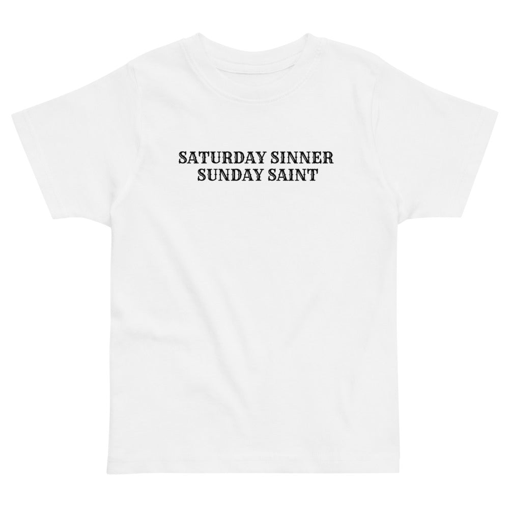 Toddler Saturday Sinner Sunday Saint T-Shirt