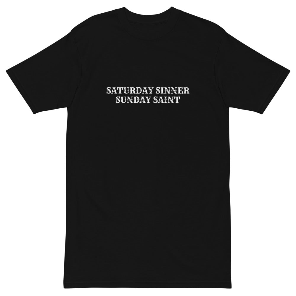 Black Saturday Sinner Sunday Saint T-Shirt